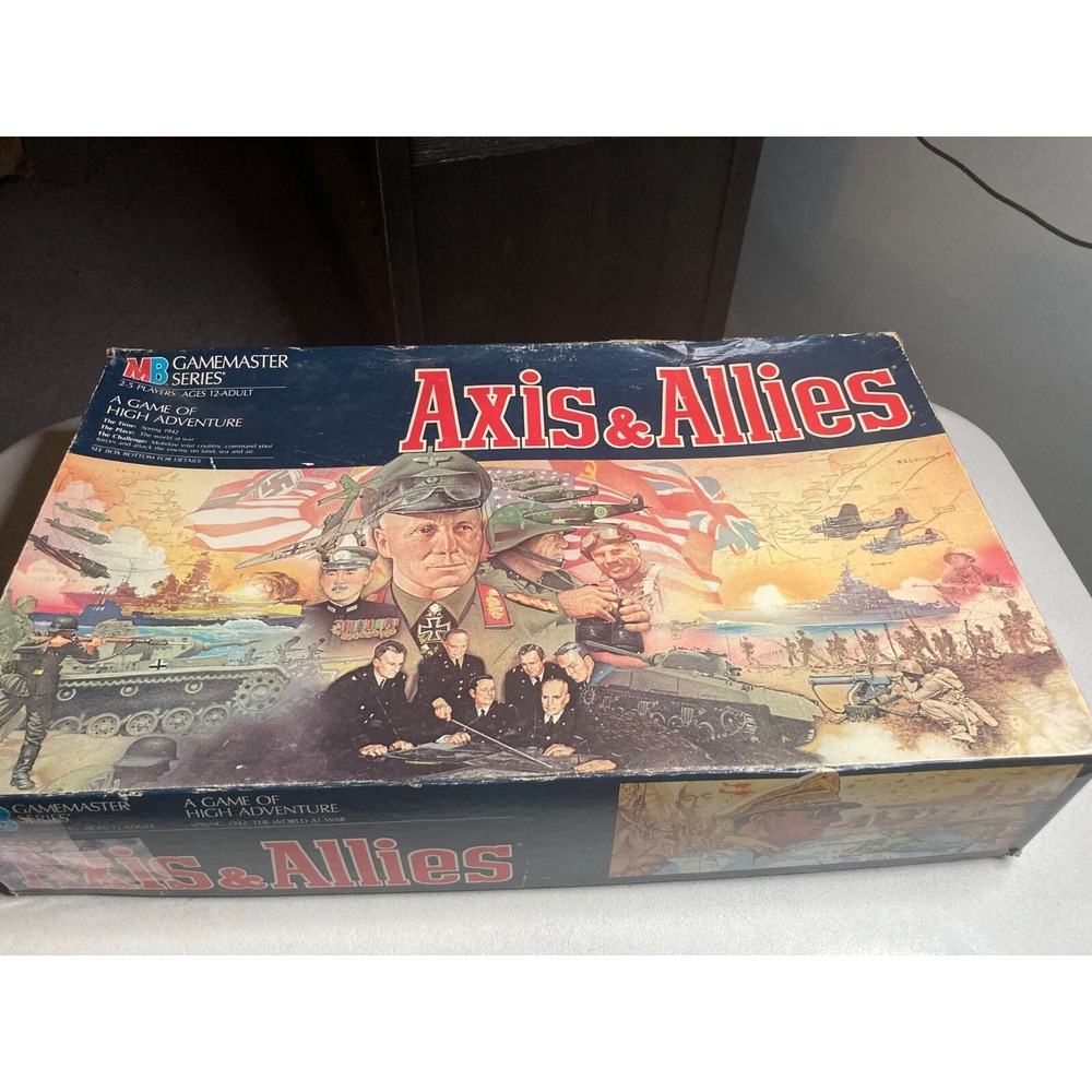 Vintage Axis and Allies Board Game 1987 Spring 1942 Milton Bradley Missing 2 Pcs